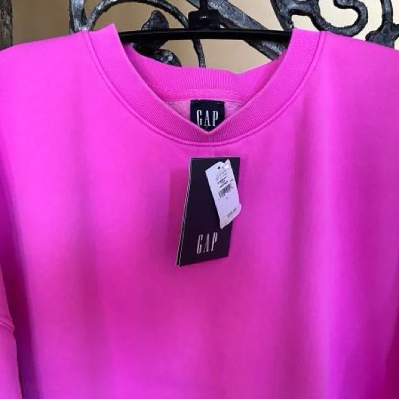 Hot Pink VintageSoft Sweatshirt from GAP. - Picture 3 of 13